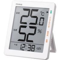 ノア精密 MAG デジタル温湿度計（時計付き） TH-105 WH 1個 | LOHACO by アスクル