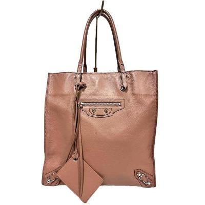 美品BALENCIAGAバレンシアガ　レザートートバッグ　ベージュ系 BALENCIAGA - BALENCIAGA バレンシアガ トートバッグ ベージュ