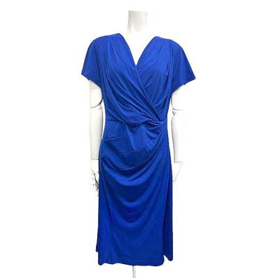 ケイミー kay me マリリンワンピース ひざ丈 カシュクール 半袖 9 紺