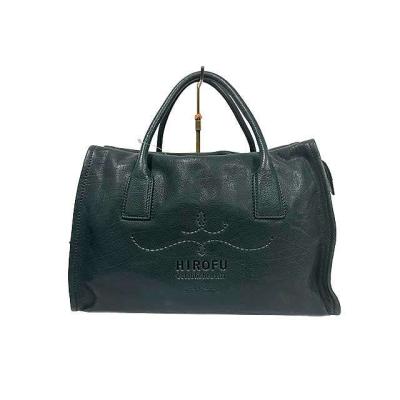 美品 HIROFU トートバッグ 肩掛け レザー シボ革 ダークネイビー HIROFU / ヒロフ 牛革 カーフ シボ革 シュリンクレザー ネイビー