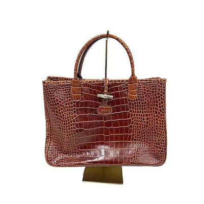 【極美品✨】 ロンシャン ロゾ トートバッグ クロコ 型押し レザー ブラウン 楽天市場】【美品】LONGCHAMP 【ロゾ クロコ型押しレザー トート