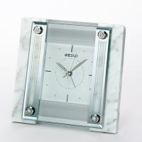 SEIKO 白 天然 大理石枠 装飾カットガラス 置時計 QK737W | 時計と雑貨のお店 Re-NET