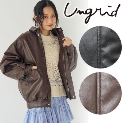 【未使用】Ungrid リアルレザー　ルーズライダース　羊革 リアルレザールーズライダース[品番：MKSW0022105]｜Ungrid（アン