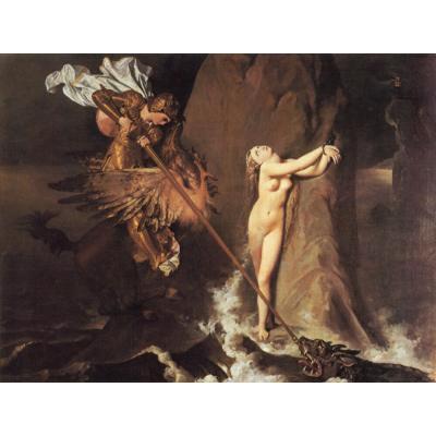 ドミニク・アングル「泉」 立体複製画　額縁付き 絵画 世界の名画シリーズ 額縁付 ドミニク・アングル 「泉