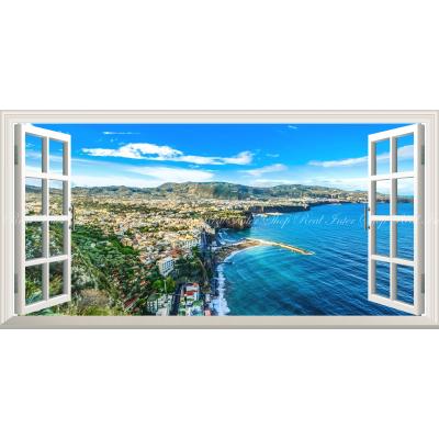 油彩画　生田明 「アマルフィ海岸」 油絵　額入り　風景画　真筆　肉筆画　手描き 油彩画 生田明 「アマルフィ海岸」 油絵 額入り 風景画 真筆