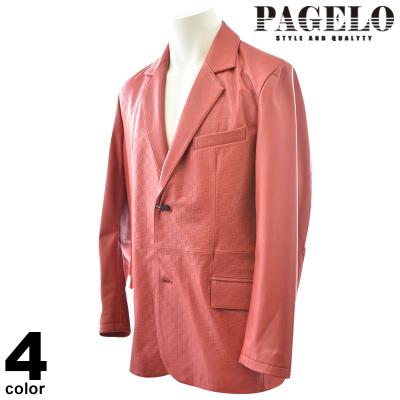 prandi メンズ（メンズ革ジャン、レザージャケット）（色：レッド系