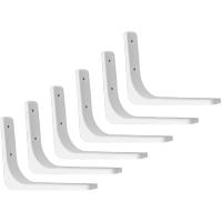 棚受け金具 ブラケット おしゃれ L字金具 L字型 棚受けブラケット 6個セット(ホワイト)