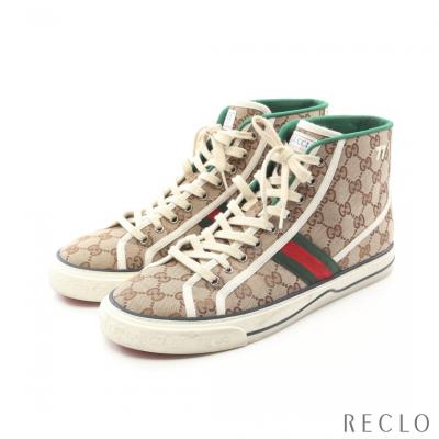 Gucci ハイカットスニーカー ベージュ/グリーン/レッド