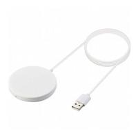 エレコム ワイヤレス充電器 5W マグネット内蔵 卓上 ケーブル一体型 iPhone Airpods 1m ホワイト W-MA01WH 代引不可 メール便 | リコメン堂