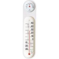 シンワ測定 温湿度計 PCオーバル ホワイト&amp;ホワイト 48927 | リコメン堂