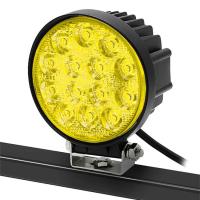 カシムラ LEDワークライト 丸 14灯 42W 黄色 角度調整取付ステー付 防塵・防水仕様IP67対応 DC12/24V車対応 ML-41 | リコメン堂