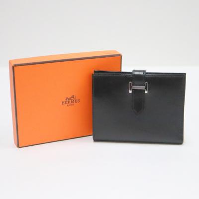 極美品】HERMES エルメス べアン コンパクト □I 刻 オレンジ 折財布