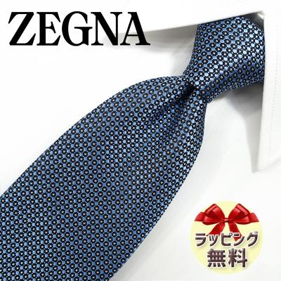 ZEGNA ネイビー パターン入り ネクタイ Ermenegildo Zegna ネイビー ダイヤモンドパターン ネクタイ - メルカリ