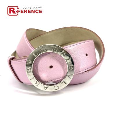 BULGARI ピンク レザーベルト BVLGARI レディースベルト（色：ピンク系）｜ファッション小物