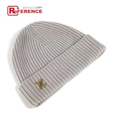 極美品★ルイヴィトン ニット帽　カシミヤ混 帽子 ロゴデザイン ピンク　グレー imgrc0169777141.jpg