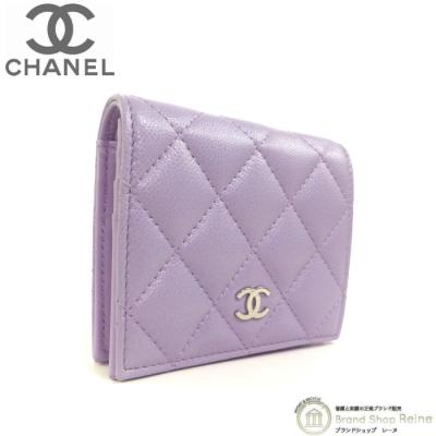 シャネル 財布（レディース二つ折り財布）（色：パープル系
