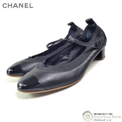 ‼️SALE‼️CHANEL ブラック ストラップ付きバレエシューズ Chanel Black Leather & Pearl Sandals sz 8.5 l Michael's