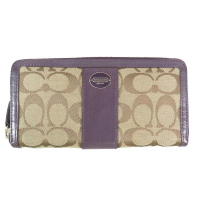 COACH長財布シグネチャーカーキ×パープルF31546新品未使用 COACH - COACH 最新作長財布 シグネチャー 紫の通販 by チータうずめ's