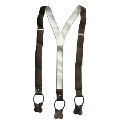 Bretelle&Braces ブレテッレ＆ブレイシーズ サスペンダー 吊りベルト イタリア ハンドメイド シルバー金具 ブラウン メンズ 古着 中古 USED Bretelle&Braces ブレテッレ＆ブレイシーズ サスペンダー 吊りベルト