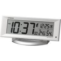 リズム(RHYTHM) シチズン 置き時計 目覚まし時計 電波時計 デジタル ライト 温度 湿度 カレンダー 白 8.8 | R.E.M.