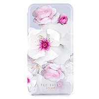 TED BAKER iPhone X XS マルチ NAILBISE Chelsea Grey WHITE チェルシー グレー ホワイト 花柄 Apple アップル 10 手帳型 ブックタイプ ミラー付き ボタニカル | ルネスモリト ヤフー店