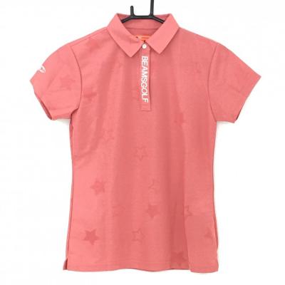 Beamsgolf ピンク ポロシャツ BEAMS GOLF ビームスゴルフ ロゴ入り半袖ポロシャツ ピンク スポーツ