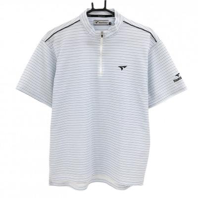 TOURSTAGE ツアーステージ 総柄 ハーフジップ シャツ 半袖 ウェア TOURSTAGE ツアーステージ 半袖ブルゾン ターコイズブルー