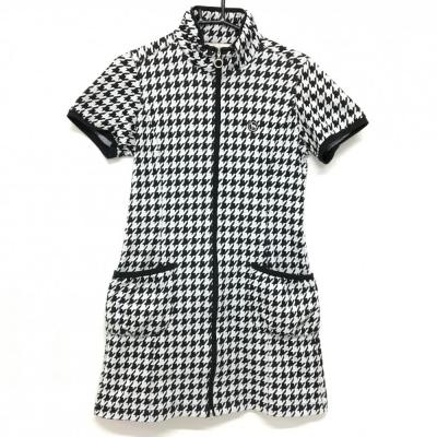 【美品】アダバット レディースゴルフワンピース グレーホワイト 美品】アダバット レディースゴルフワンピース グレーホワイト