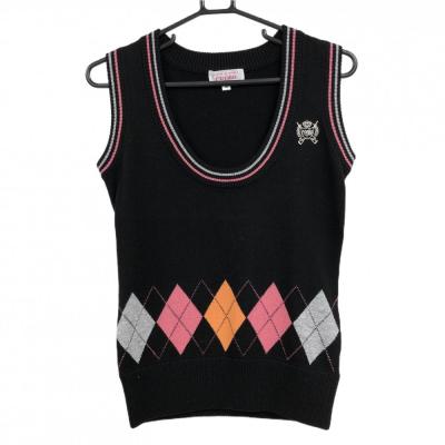 Viva Heart 黒いベスト ドット柄　ハローキティ Viva Heart 黒いベスト ドット柄 ハローキティ VIVA HEART ゴルフ