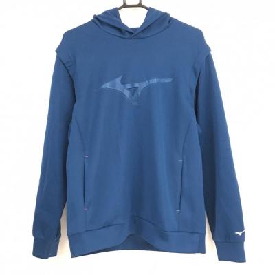 [ミズノ] ゴルフウェア 撥水ストレッチ ロゴ スムース フードパーカー E2MC2003 メンズ ディープネイビー XLサイズ パーカー（MIZUNO／ゴルフ メンズウエア）｜ゴルフ | スポーツ の