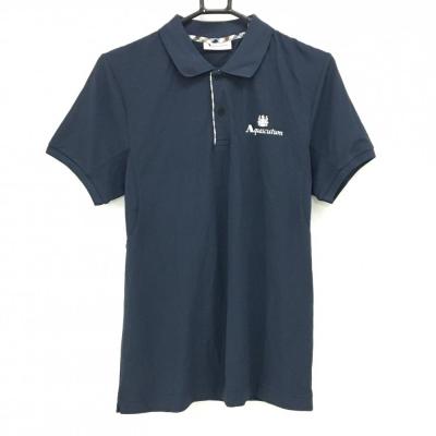 【新品タグ付】アクアスキュータム 日本製 ポロシャツ ゴルフ　ストライプ グレー アクアスキュータム ゴルフAquascutum Golf 長袖ポロシャツ M/L/LL