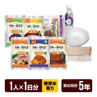 非常食 UAA食品 美味しい防災食セット アルファセット (1人×1日分 保存水有り) アルファフーズ 5年保存 おかず メーカー直送 代引不可 同梱不可 送料無料 | 防災専門店リプロスストア Yahoo!店