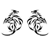 ドラゴン系 トライバル ロゴ Ver 2 カッティングステッカー 選べる4サイズ 2枚1セット Ani 0037 Cutting Sticker Shop Restt 通販 Yahoo ショッピング