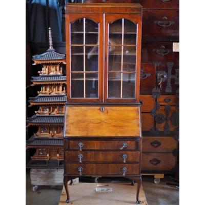 松本民芸家具】松民 ライティングビューロー ブックケース 本棚 デスク