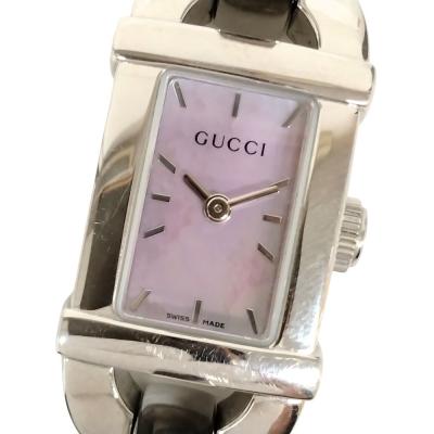 美品！　GUCCI グッチ　バングルウォッチ　シェル文字盤　レディース腕時計 GUCCI グッチ ピンクシェル文字盤 レディース バングルウォッチ