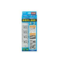 エルパ (ELPA) 事務所向けタップ 事務 延長コード オフィス カバー付 4個口 3ｍ マグネット 抜け止め OAT-JPC43B | リークー