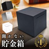 貯金箱 開かない貯金箱 おしゃれ お札 透明 500円玉 折らない 正方形 北欧 ブラック 黒 シルバー クリア ステンレス アクリル RIMINA