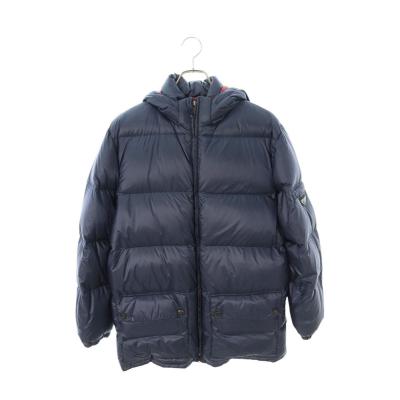 プラダ  SGB857 三角ロゴプレートナイロンフーデッドコートダウンジャケット メンズ 46 PRADA（プラダ） サイズ:46 SGB857 三角ロゴプレートナイロン