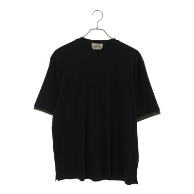 【未使用】エルメス ロゴTシャツ 黒 ブラック XL コットン メンズ 半袖 HERMES メンズ半袖Tシャツ、カットソー｜トップス｜ファッション