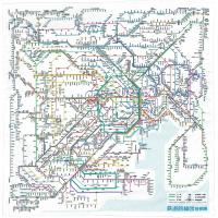 東京カートグラフィック 鉄道路線図ハンカチ 首都圏 日本語 RHSJ | RISE
