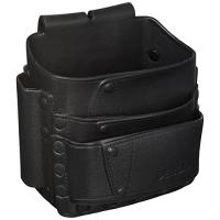 ジェフコム(Jefcom) デンサン EVA樹脂製腰袋 ソフトプラポーチ ポケット3段式 ブラック DPP-864M-BK | RISE