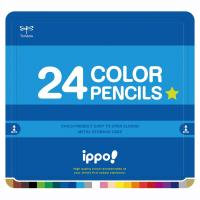 トンボ鉛筆 色鉛筆 ippo! スライド缶入 24色 プレーン Blue CL-RPM0424C | りしょっぷ