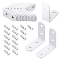 l字金具　白 40*40*16mm 16個 ネジ付き　厚さ2ｍｍ　Ｌ字アングルブラケット棚受け金具　補強金具　接合金具