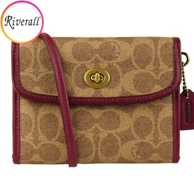 【美品】COACH ショルダーウォレット ショルダーバッグ 財布 赤 茶色 Amazon | [コーチ] バッグ レディース スマホバッグ