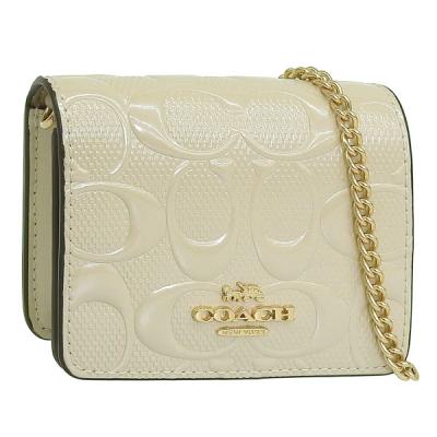 良品】【コーチ】チェーン ショルダーバッグ ラメ ゴールド