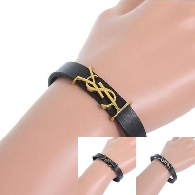 YSL イヴサンローラン　スタッズレザーブレスレット SAINT LAURENT サンローラン レザーブレスレット OPIUM ブラック