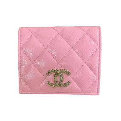 【美品】CHANEL マトラッセ　キャビアスキン ポーチ　 ピンク 財布 ♥ ㉗ 極美品】CHANEL シャネル マトラッセ キャビアスキン ピンク