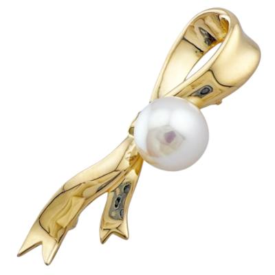 TASAKI リボンデザイン ブローチ TASAKI - TASAKI タサキ ブローチ パール 真珠 5.0-7.5mm リボン