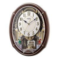 リズム時計工業 からくり 電波掛け時計 スモールワールドアルディ 木目仕上 4MN545RH23 メロディー 音楽 アナログ | Rocobi