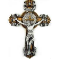 イエスのハートと十字架の聖水盤 壁掛け彫像 インテリア置物 彫刻 